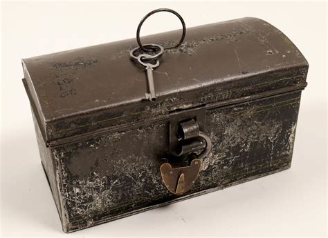 ornate antique metal box with key|Antique Box With Key .